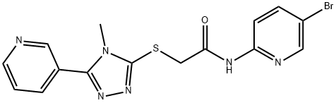 N-(5-bromopyridin-2-yl)-2-[(4-methyl-5-pyridin-3-yl-1,2,4-triazol-3-yl)sulfanyl]acetamide 구조식 이미지