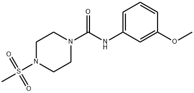 N-(3-methoxyphenyl)-4-methylsulfonylpiperazine-1-carboxamide 구조식 이미지