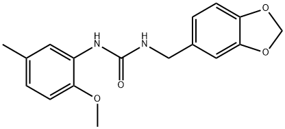 1-(1,3-benzodioxol-5-ylmethyl)-3-(2-methoxy-5-methylphenyl)urea Structure
