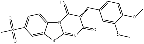 (3Z)-3-[(3,4-dimethoxyphenyl)methylidene]-4-imino-8-methylsulfonylpyrimido[2,1-b][1,3]benzothiazol-2-one Structure