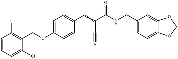 (E)-N-(1,3-benzodioxol-5-ylmethyl)-3-[4-[(2-chloro-6-fluorophenyl)methoxy]phenyl]-2-cyanoprop-2-enamide Structure