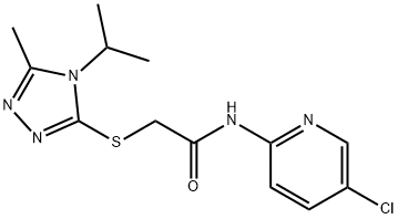 N-(5-chloropyridin-2-yl)-2-[(5-methyl-4-propan-2-yl-1,2,4-triazol-3-yl)sulfanyl]acetamide 구조식 이미지