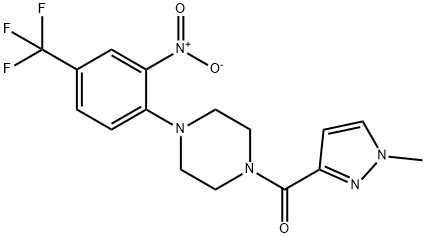 (1-methylpyrazol-3-yl)-[4-[2-nitro-4-(trifluoromethyl)phenyl]piperazin-1-yl]methanone 구조식 이미지