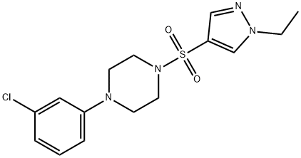 1-(3-chlorophenyl)-4-(1-ethylpyrazol-4-yl)sulfonylpiperazine 구조식 이미지