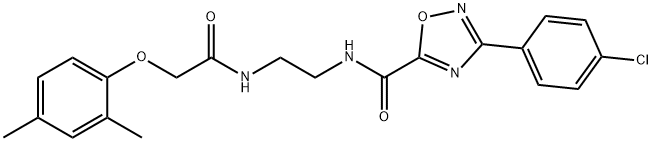 3-(4-chlorophenyl)-N-[2-[[2-(2,4-dimethylphenoxy)acetyl]amino]ethyl]-1,2,4-oxadiazole-5-carboxamide 구조식 이미지