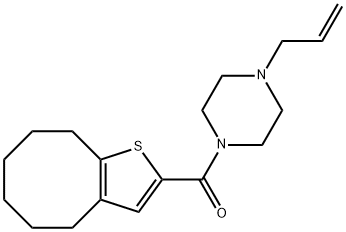 4,5,6,7,8,9-hexahydrocycloocta[b]thiophen-2-yl-(4-prop-2-enylpiperazin-1-yl)methanone Structure