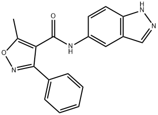 N-(1H-indazol-5-yl)-5-methyl-3-phenyl-1,2-oxazole-4-carboxamide 구조식 이미지