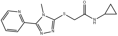 N-cyclopropyl-2-[(4-methyl-5-pyridin-2-yl-1,2,4-triazol-3-yl)sulfanyl]acetamide Structure