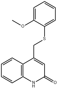 4-[(2-methoxyphenyl)sulfanylmethyl]-1H-quinolin-2-one 구조식 이미지