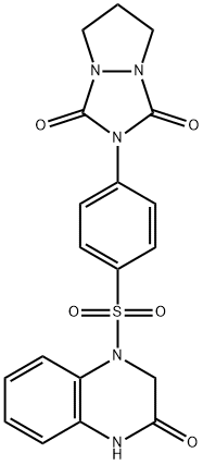 2-[4-[(3-oxo-2,4-dihydroquinoxalin-1-yl)sulfonyl]phenyl]-6,7-dihydro-5H-pyrazolo[1,2-a][1,2,4]triazole-1,3-dione 구조식 이미지