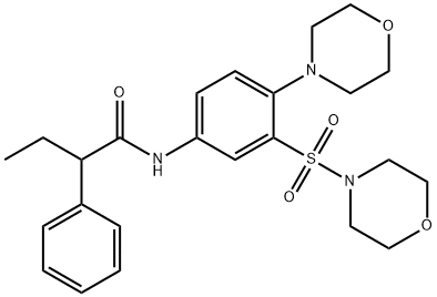 N-(4-morpholin-4-yl-3-morpholin-4-ylsulfonylphenyl)-2-phenylbutanamide 구조식 이미지