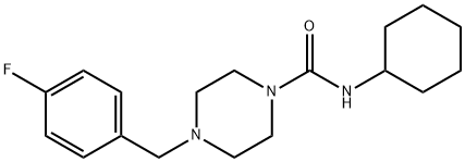 N-cyclohexyl-4-[(4-fluorophenyl)methyl]piperazine-1-carboxamide 구조식 이미지