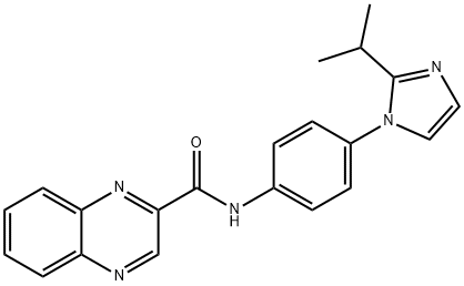 N-[4-(2-propan-2-ylimidazol-1-yl)phenyl]quinoxaline-2-carboxamide 구조식 이미지