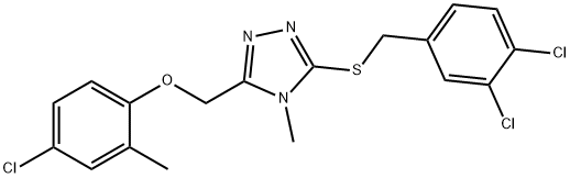 3-[(4-chloro-2-methylphenoxy)methyl]-5-[(3,4-dichlorophenyl)methylsulfanyl]-4-methyl-1,2,4-triazole 구조식 이미지