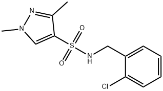 N-[(2-chlorophenyl)methyl]-1,3-dimethylpyrazole-4-sulfonamide 구조식 이미지