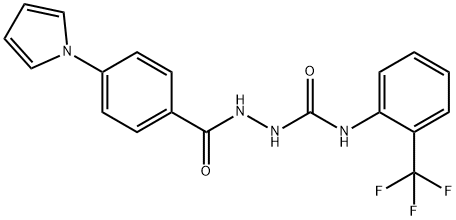 1-[(4-pyrrol-1-ylbenzoyl)amino]-3-[2-(trifluoromethyl)phenyl]urea 구조식 이미지