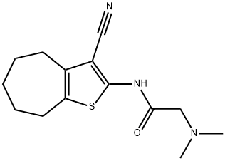 N-(3-cyano-5,6,7,8-tetrahydro-4H-cyclohepta[b]thiophen-2-yl)-2-(dimethylamino)acetamide 구조식 이미지