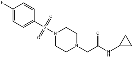 N-cyclopropyl-2-[4-(4-fluorophenyl)sulfonylpiperazin-1-yl]acetamide 구조식 이미지