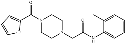 2-[4-(furan-2-carbonyl)piperazin-1-yl]-N-(2-methylphenyl)acetamide 구조식 이미지