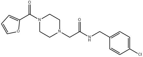 N-[(4-chlorophenyl)methyl]-2-[4-(furan-2-carbonyl)piperazin-1-yl]acetamide 구조식 이미지