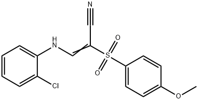 (E)-3-(2-chloroanilino)-2-(4-methoxyphenyl)sulfonylprop-2-enenitrile Structure