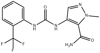 2-methyl-4-[[2-(trifluoromethyl)phenyl]carbamoylamino]pyrazole-3-carboxamide Structure