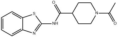 1-acetyl-N-(1,3-benzothiazol-2-yl)piperidine-4-carboxamide 구조식 이미지