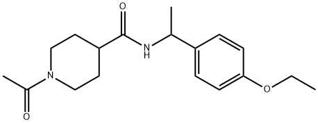 1-acetyl-N-[1-(4-ethoxyphenyl)ethyl]piperidine-4-carboxamide Structure