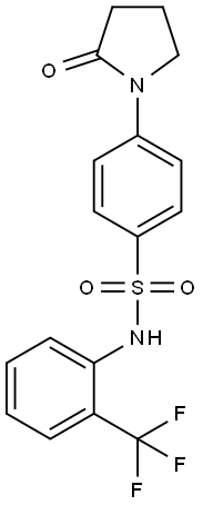 4-(2-oxopyrrolidin-1-yl)-N-[2-(trifluoromethyl)phenyl]benzenesulfonamide 구조식 이미지