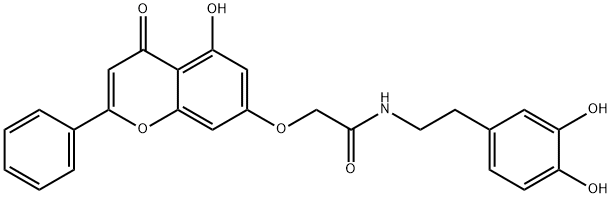 N-[2-(3,4-dihydroxyphenyl)ethyl]-2-(5-hydroxy-4-oxo-2-phenylchromen-7-yl)oxyacetamide Structure