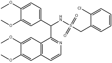 1-(2-chlorophenyl)-N-[(6,7-dimethoxyisoquinolin-1-yl)-(3,4-dimethoxyphenyl)methyl]methanesulfonamide 구조식 이미지