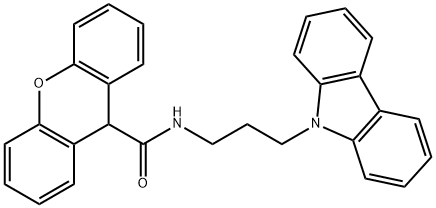 N-(3-carbazol-9-ylpropyl)-9H-xanthene-9-carboxamide 구조식 이미지