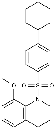 1-(4-cyclohexylphenyl)sulfonyl-8-methoxy-3,4-dihydro-2H-quinoline 구조식 이미지