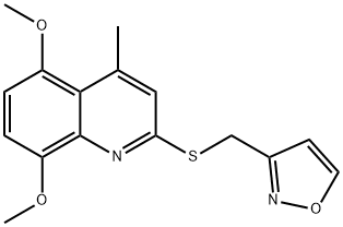 3-[(5,8-dimethoxy-4-methylquinolin-2-yl)sulfanylmethyl]-1,2-oxazole Structure