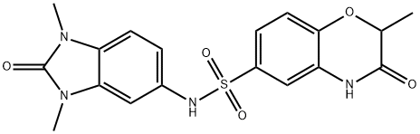 N-(1,3-dimethyl-2-oxobenzimidazol-5-yl)-2-methyl-3-oxo-4H-1,4-benzoxazine-6-sulfonamide 구조식 이미지