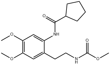 methyl N-[2-[2-(cyclopentanecarbonylamino)-4,5-dimethoxyphenyl]ethyl]carbamate Structure
