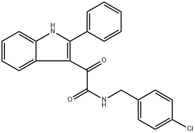 N-[(4-chlorophenyl)methyl]-2-oxo-2-(2-phenyl-1H-indol-3-yl)acetamide 구조식 이미지