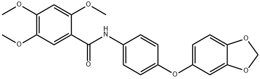 N-[4-(1,3-benzodioxol-5-yloxy)phenyl]-2,4,5-trimethoxybenzamide 구조식 이미지