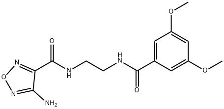 4-amino-N-[2-[(3,5-dimethoxybenzoyl)amino]ethyl]-1,2,5-oxadiazole-3-carboxamide 구조식 이미지