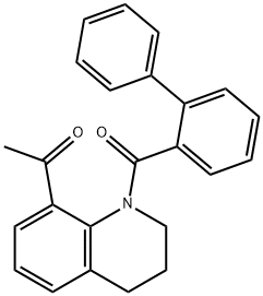 1-[1-(2-phenylbenzoyl)-3,4-dihydro-2H-quinolin-8-yl]ethanone 구조식 이미지