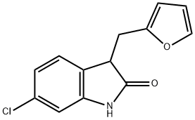 6-chloro-3-(furan-2-ylmethyl)-1,3-dihydroindol-2-one 구조식 이미지