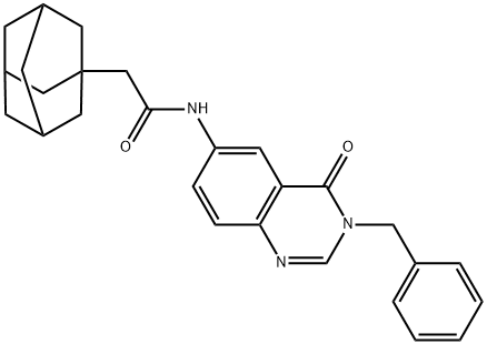 2-(1-adamantyl)-N-(3-benzyl-4-oxoquinazolin-6-yl)acetamide 구조식 이미지