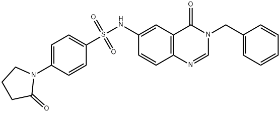 N-(3-benzyl-4-oxoquinazolin-6-yl)-4-(2-oxopyrrolidin-1-yl)benzenesulfonamide 구조식 이미지