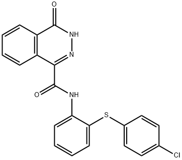 N-[2-(4-chlorophenyl)sulfanylphenyl]-4-oxo-3H-phthalazine-1-carboxamide 구조식 이미지