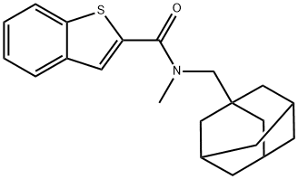 N-(1-adamantylmethyl)-N-methyl-1-benzothiophene-2-carboxamide 구조식 이미지