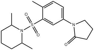 1-[3-(2,6-dimethylpiperidin-1-yl)sulfonyl-4-methylphenyl]pyrrolidin-2-one Structure