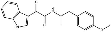 2-(1H-indol-3-yl)-N-[1-(4-methoxyphenyl)propan-2-yl]-2-oxoacetamide 구조식 이미지