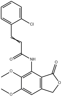 (E)-3-(2-chlorophenyl)-N-(5,6-dimethoxy-3-oxo-1H-2-benzofuran-4-yl)prop-2-enamide Structure