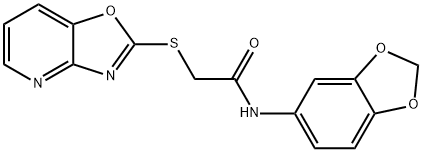 N-(1,3-benzodioxol-5-yl)-2-([1,3]oxazolo[4,5-b]pyridin-2-ylsulfanyl)acetamide Structure