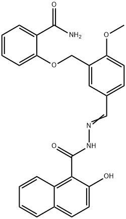 N-[(Z)-[3-[(2-carbamoylphenoxy)methyl]-4-methoxyphenyl]methylideneamino]-2-hydroxynaphthalene-1-carboxamide Structure